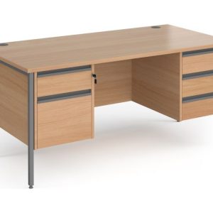 Value Line Classic+ Rectangular H-Leg Desk 2+3 Drawers