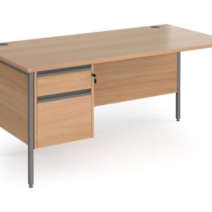TR7400S Value Line Classic+ Rectangular H-Leg Desk 2 Drawers (Graphite Leg)