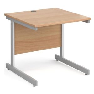 Fully Installed All Beech C-Leg Rectangular Desk